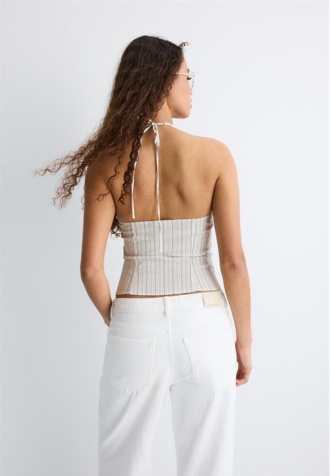 Top cu gât halter din bengalină Top cu gât halter din bengalină