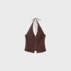 Top cu gât halter din bengalină Top cu gât halter din bengalină