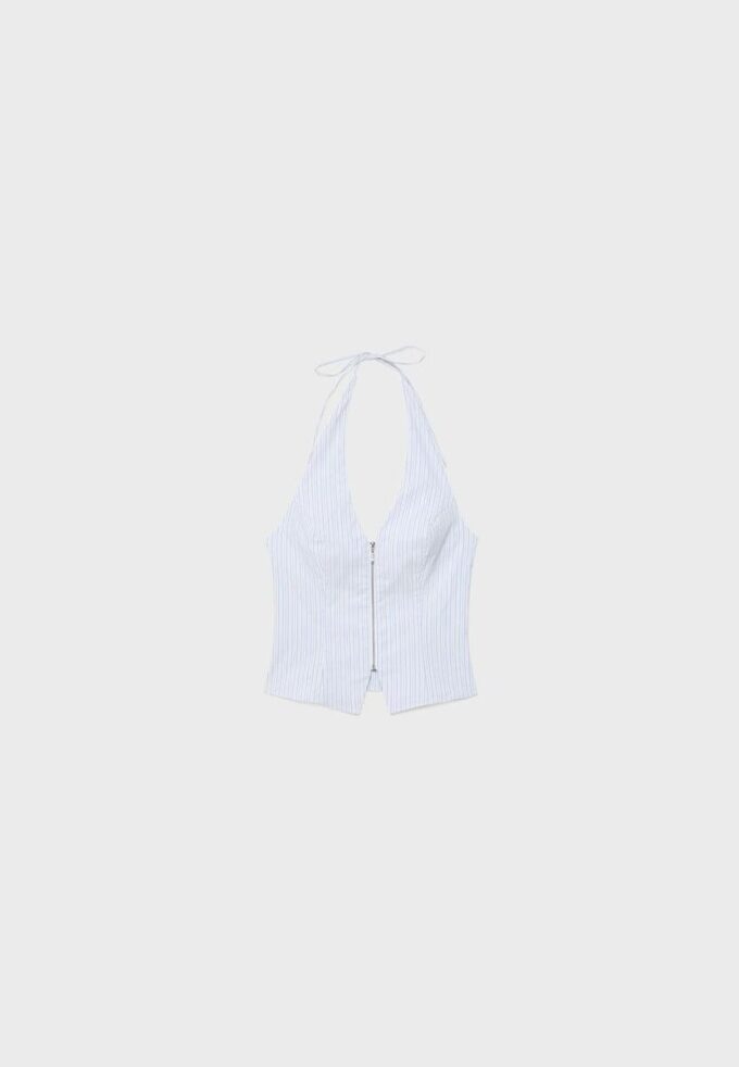 Top cu gât halter din bengalină Top cu gât halter din bengalină