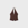 Top cu gât halter din bengalină Top cu gât halter din bengalină