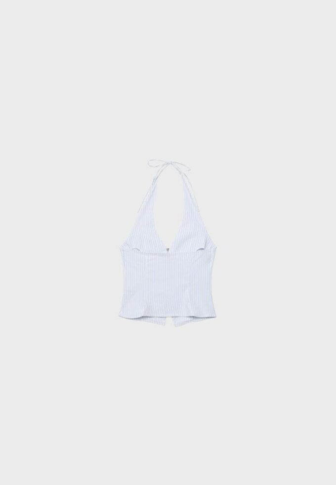 Top cu gât halter din bengalină Top cu gât halter din bengalină