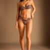 Top de bikini balconet cu imprimeu animalier Top de bikini balconet cu imprimeu animalier