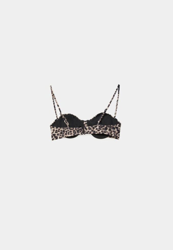 Top de bikini balconet cu imprimeu animalier Top de bikini balconet cu imprimeu animalier