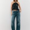 Top halter brodat