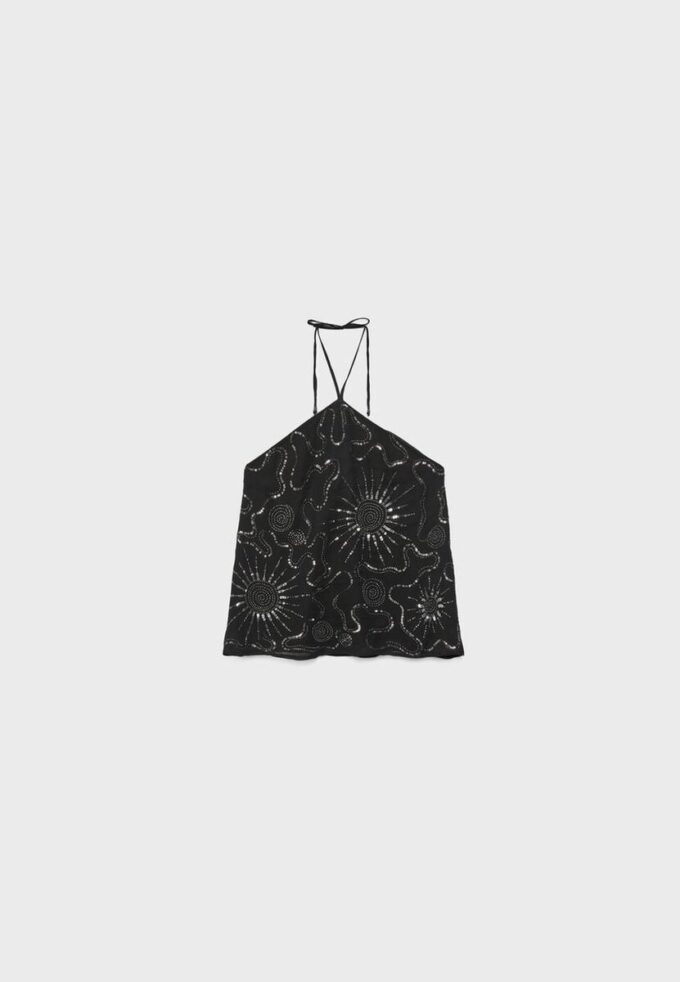 Top halter brodat