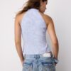 Top halter cu nod semi-șifonat în stil qipao Top halter cu nod semi-șifonat în stil qipao