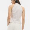 Top halter cu nod semi-șifonat în stil qipao Top halter cu nod semi-șifonat în stil qipao