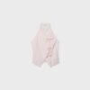 Top halter cu nod semi-șifonat în stil qipao Top halter cu nod semi-șifonat în stil qipao