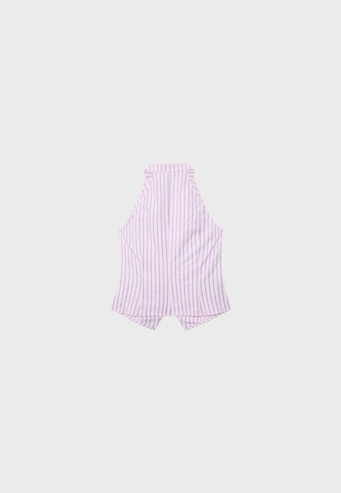 Top halter cu nod semi-șifonat în stil qipao Top halter cu nod semi-șifonat în stil qipao
