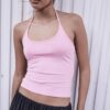 Top tricotat cu gât halter Top tricotat cu gât halter