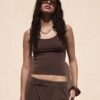 Top tricotat cu gât halter Top tricotat cu gât halter