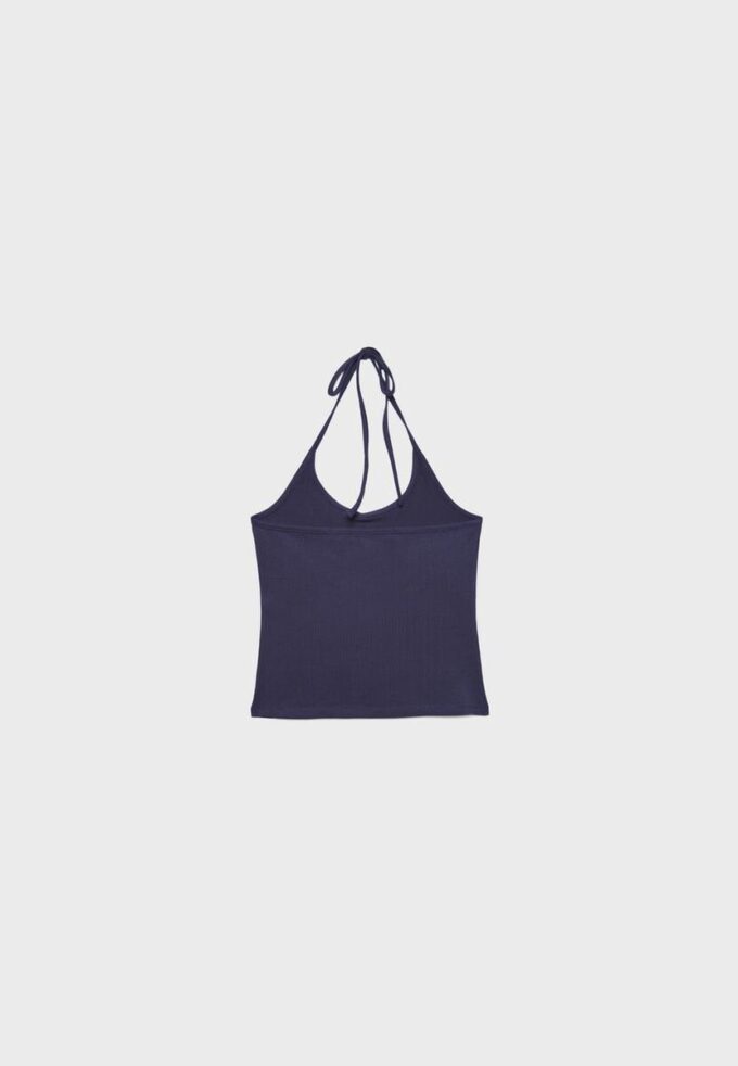 Top tricotat cu gât halter Top tricotat cu gât halter