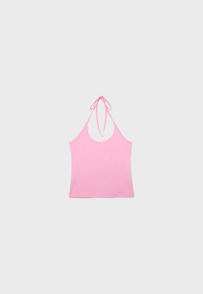 Top tricotat cu gât halter Top tricotat cu gât halter