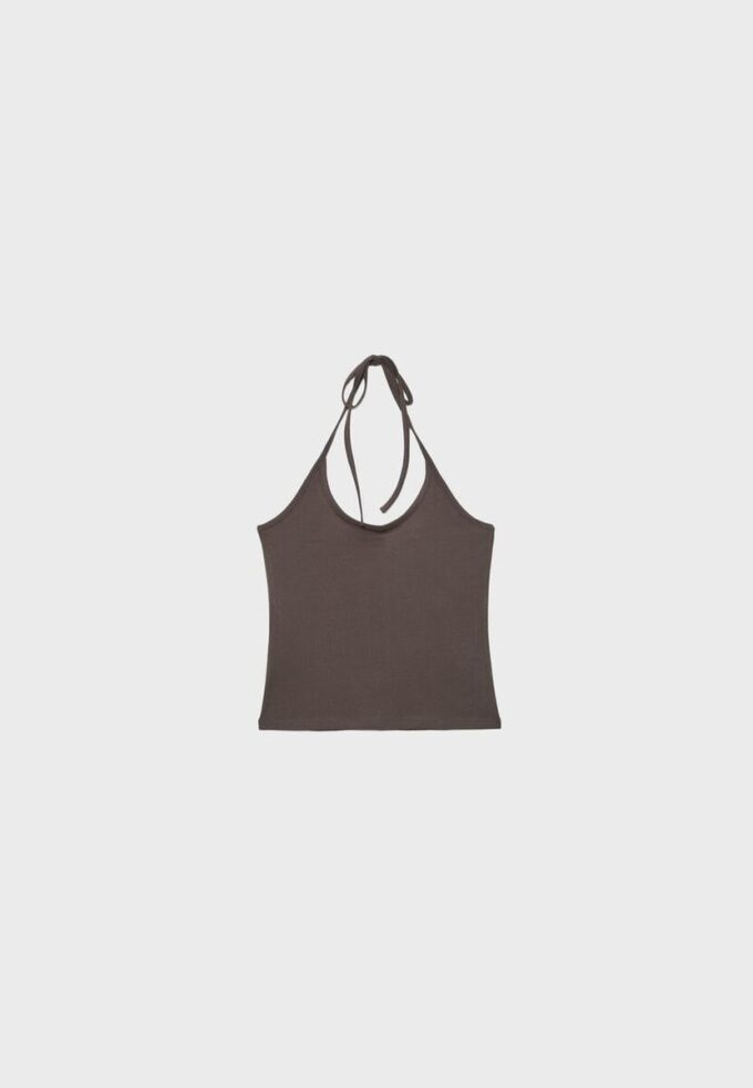 Top tricotat cu gât halter Top tricotat cu gât halter