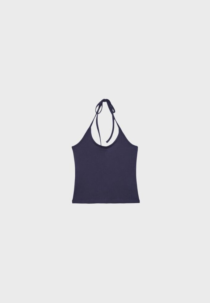 Top tricotat cu gât halter Top tricotat cu gât halter