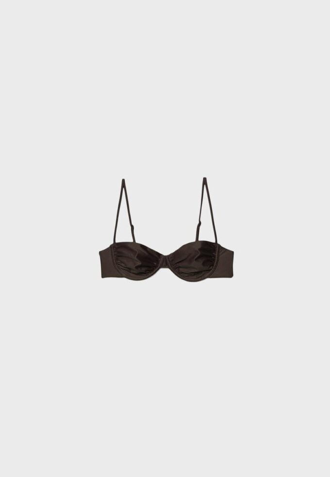 Topuri de bikini balconet din satin Topuri de bikini balconet din satin