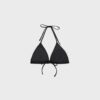 Topuri de bikini triunghiulare cu flori brodate Topuri de bikini triunghiulare cu flori brodate