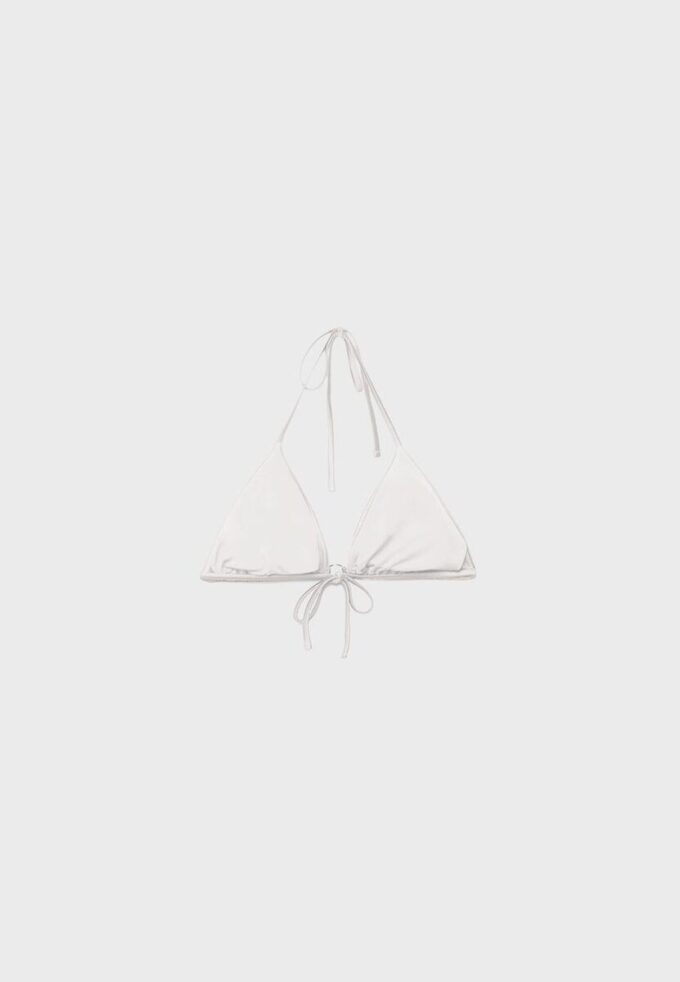 Topuri de bikini triunghiulare din satin Topuri de bikini triunghiulare din satin