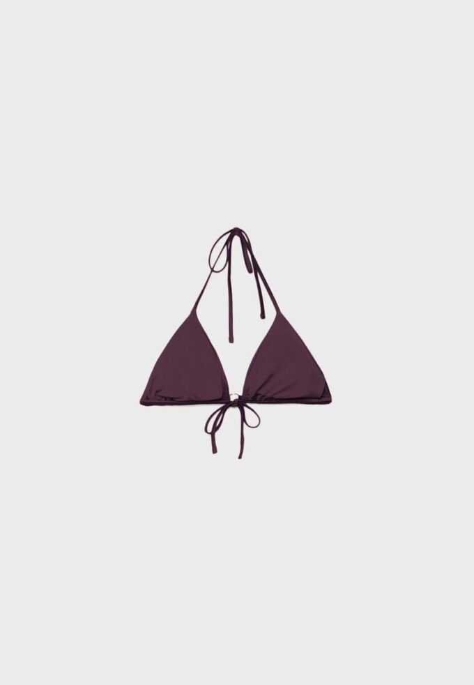 Topuri de bikini triunghiulare din satin Topuri de bikini triunghiulare din satin