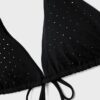 Topuri de bikini triunghiulare strălucitoare Topuri de bikini triunghiulare strălucitoare