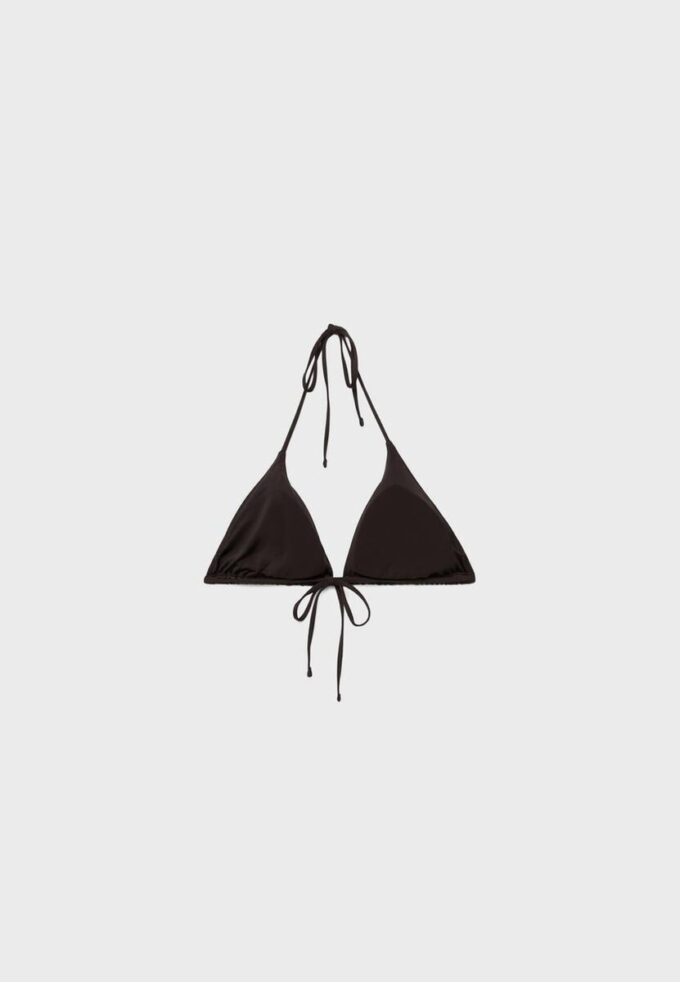 Topuri de bikini triunghiulare strălucitoare Topuri de bikini triunghiulare strălucitoare