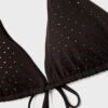 Topuri de bikini triunghiulare strălucitoare Topuri de bikini triunghiulare strălucitoare