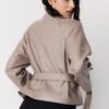 Trench cu guler înalt, aspect piele Trench cu guler înalt, aspect piele