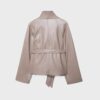 Trench cu guler înalt, aspect piele Trench cu guler înalt, aspect piele