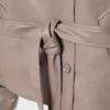 Trench cu guler înalt, aspect piele Trench cu guler înalt, aspect piele