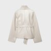 Trench cu guler înalt, aspect piele Trench cu guler înalt, aspect piele