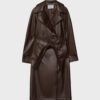 Trench lung din imitație de piele Trench lung din imitație de piele