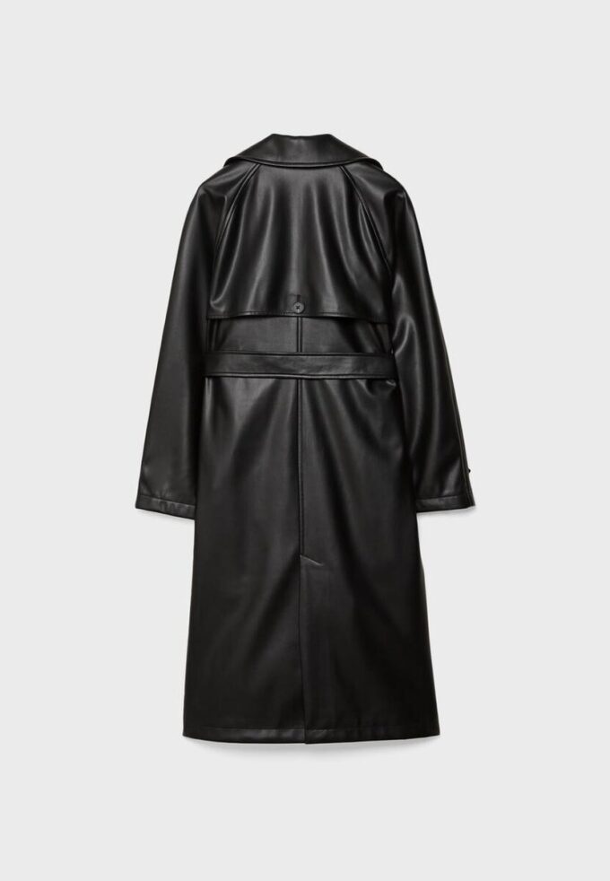 Trench lung din imitație de piele Trench lung din imitație de piele