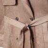 Trench lung din imitație de piele de căprioară Trench lung din imitație de piele de căprioară