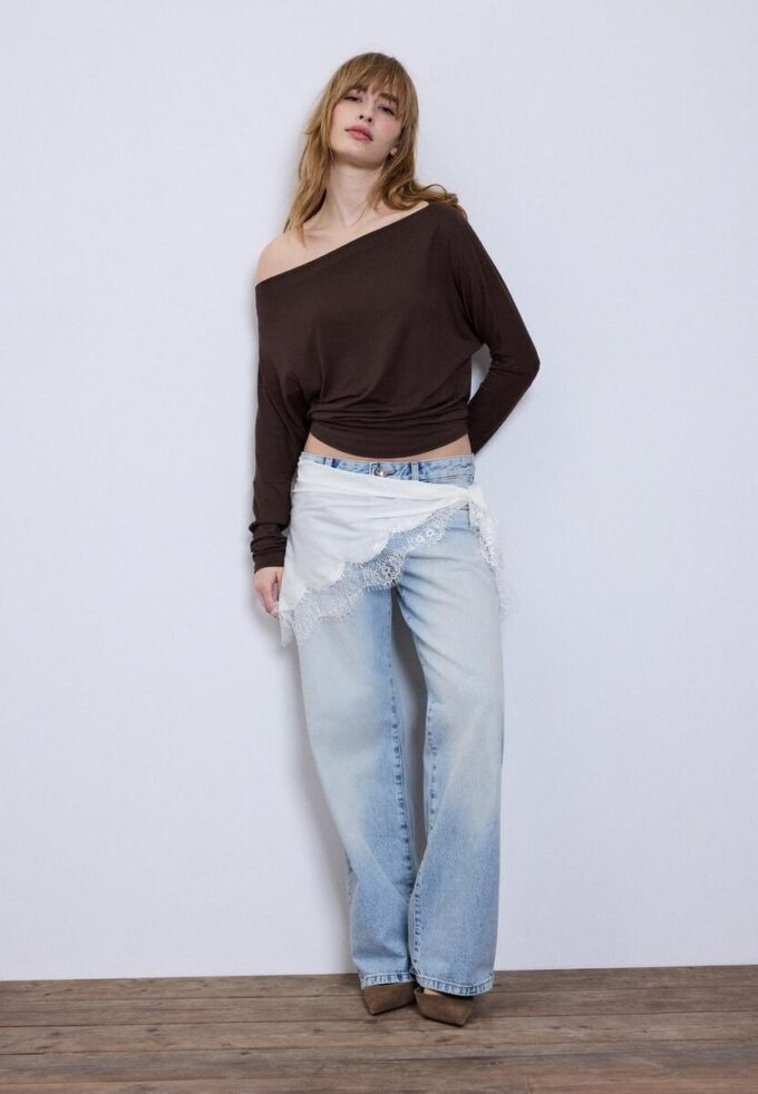 Tricou asimetric din modal Tricou asimetric din modal