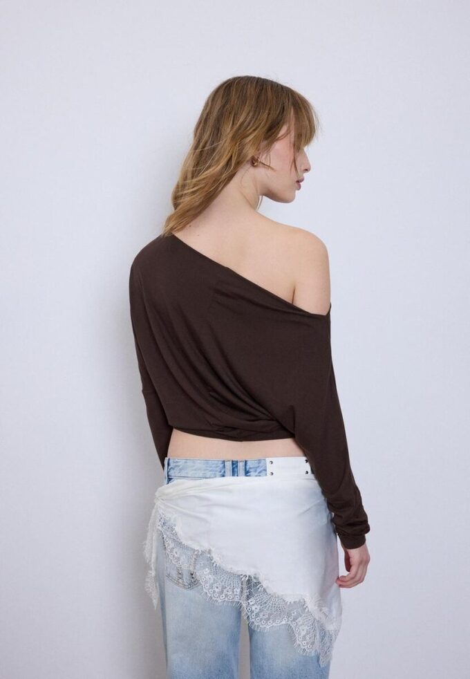 Tricou asimetric din modal Tricou asimetric din modal