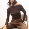 Tricou cu mâneci lungi și drapaj Tricou cu mâneci lungi și drapaj