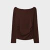 Tricou cu mâneci lungi și drapaj Tricou cu mâneci lungi și drapaj