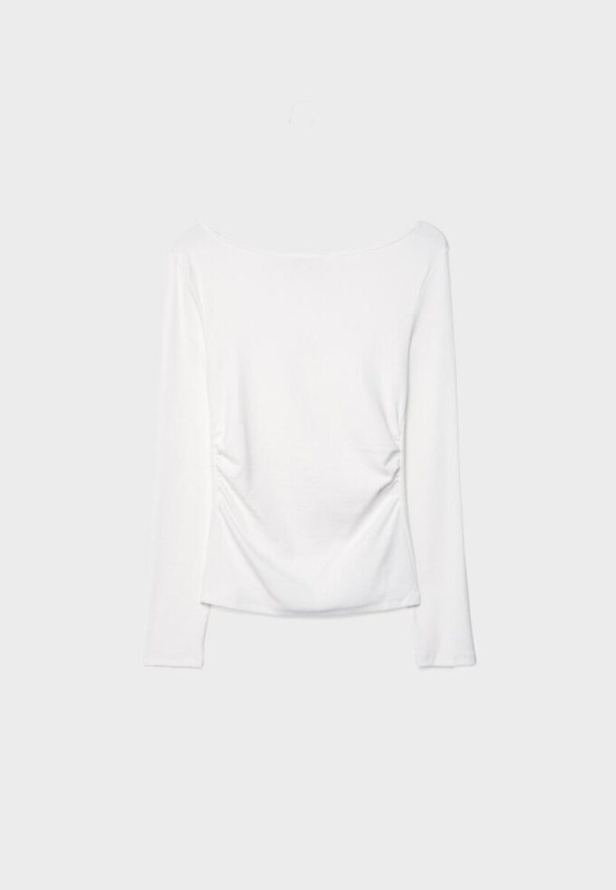 Tricou cu mâneci lungi și drapaj