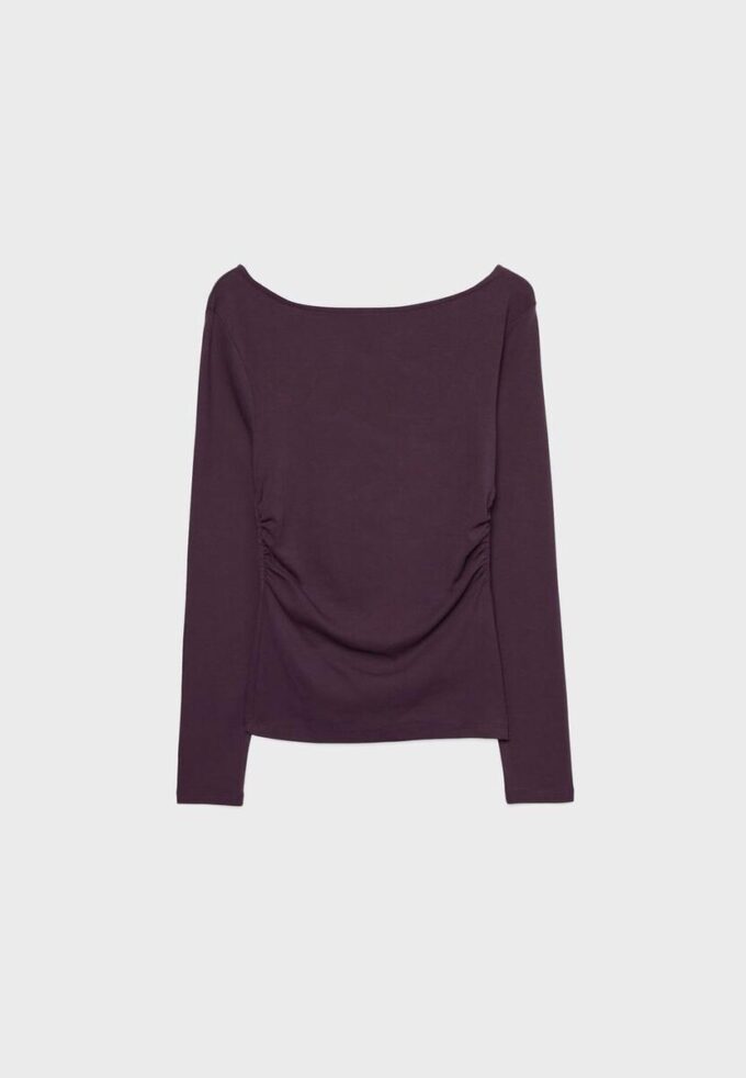 Tricou cu mâneci lungi și drapaj