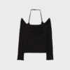 Tricou cu mâneci lungi și gât halter Tricou cu mâneci lungi și gât halter
