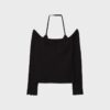 Tricou cu mâneci lungi și gât halter Tricou cu mâneci lungi și gât halter