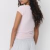 Tricou cu mâneci scurte, decolteu în V și dantelă Tricou cu mâneci scurte, decolteu în V și dantelă