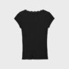 Tricou cu mâneci scurte, decolteu în V și dantelă Tricou cu mâneci scurte, decolteu în V și dantelă