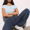 Tricou cu mâneci scurte și drapaj lateral Tricou cu mâneci scurte și drapaj lateral