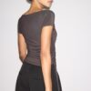 Tricou cu mâneci scurte și drapaj lateral Tricou cu mâneci scurte și drapaj lateral