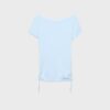 Tricou cu mâneci scurte și drapaj lateral Tricou cu mâneci scurte și drapaj lateral