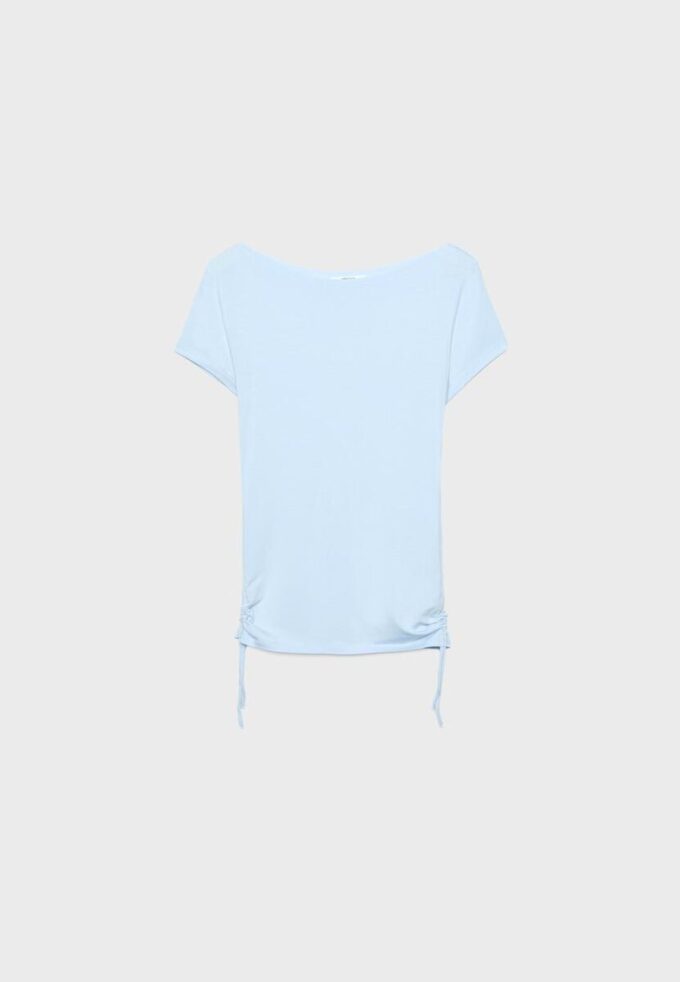 Tricou cu mâneci scurte și drapaj lateral Tricou cu mâneci scurte și drapaj lateral