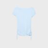Tricou cu mâneci scurte și drapaj lateral Tricou cu mâneci scurte și drapaj lateral