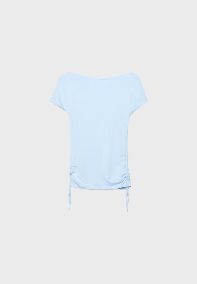 Tricou cu mâneci scurte și drapaj lateral Tricou cu mâneci scurte și drapaj lateral