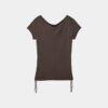 Tricou cu mâneci scurte și drapaj lateral Tricou cu mâneci scurte și drapaj lateral